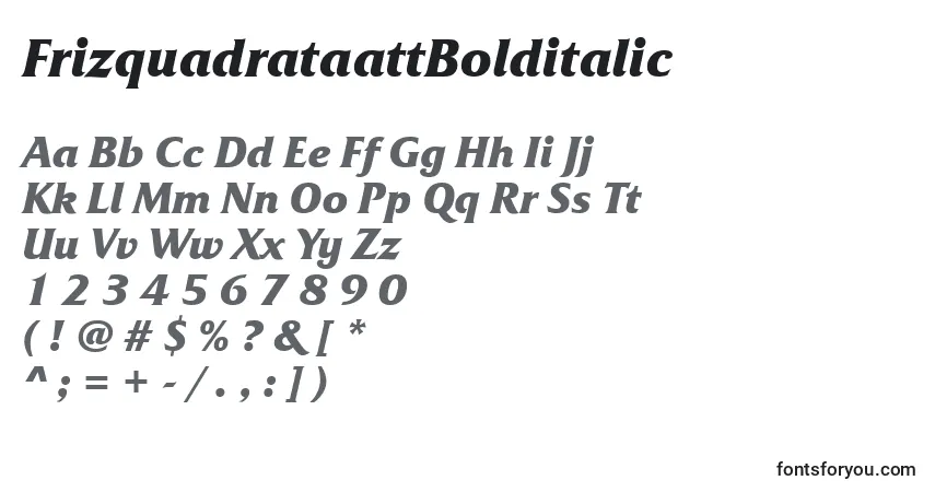 FrizquadrataattBolditalic Font – alphabet, numbers, special characters