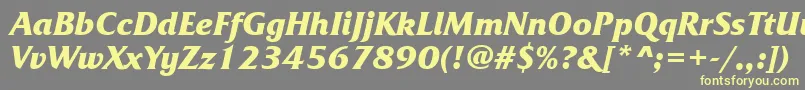 FrizquadrataattBolditalic Font – Yellow Fonts on Gray Background