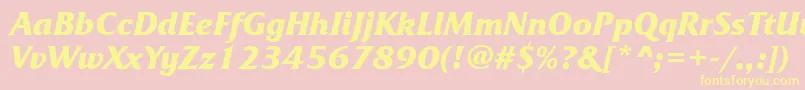 FrizquadrataattBolditalic Font – Yellow Fonts on Pink Background