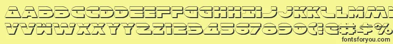 HanSoloExpShadowlaser Font – Black Fonts on Yellow Background