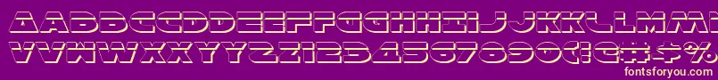 Fonte HanSoloExpShadowlaser – fontes amarelas em um fundo roxo