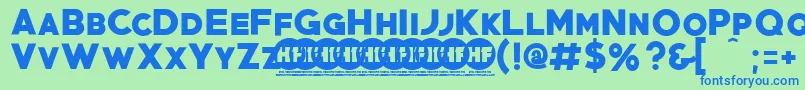 PrimetimePersonalUseOnly Font – Blue Fonts on Green Background