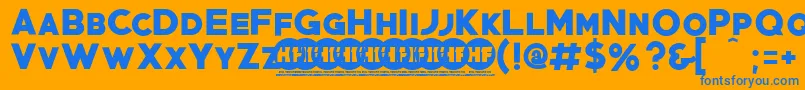 PrimetimePersonalUseOnly Font – Blue Fonts on Orange Background