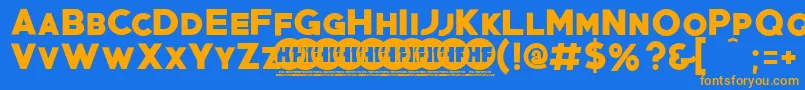 PrimetimePersonalUseOnly Font – Orange Fonts on Blue Background