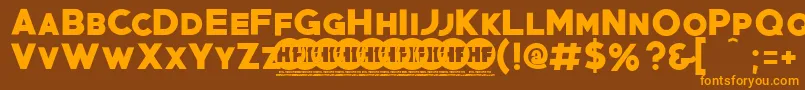 PrimetimePersonalUseOnly Font – Orange Fonts on Brown Background