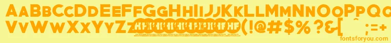 PrimetimePersonalUseOnly Font – Orange Fonts on Yellow Background