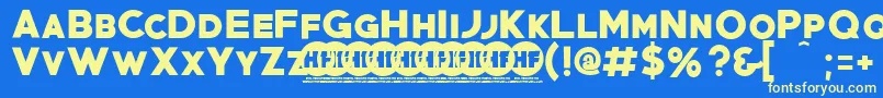 PrimetimePersonalUseOnly Font – Yellow Fonts on Blue Background