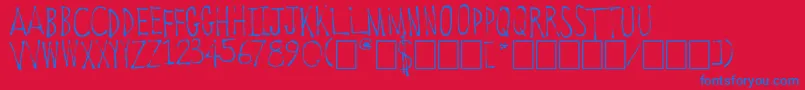 OldTowneVermont Font – Blue Fonts on Red Background