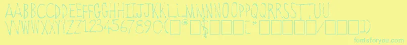 OldTowneVermont Font – Green Fonts on Yellow Background