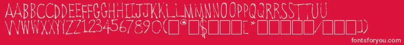 OldTowneVermont Font – Pink Fonts on Red Background