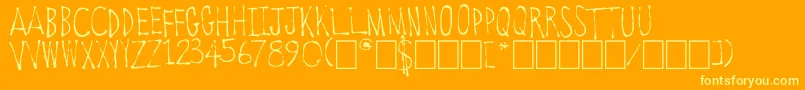 OldTowneVermont-Schriftart – Gelbe Schriften auf orangefarbenem Hintergrund