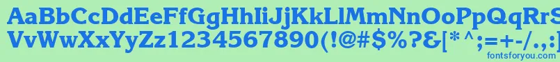 Karlajohnson7Extraboldsh-fontti – siniset fontit vihreällä taustalla
