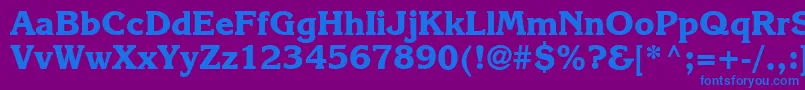 フォントKarlajohnson7Extraboldsh – 紫色の背景に青い文字