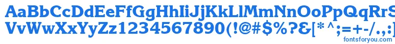 フォントKarlajohnson7Extraboldsh – 白い背景に青い文字