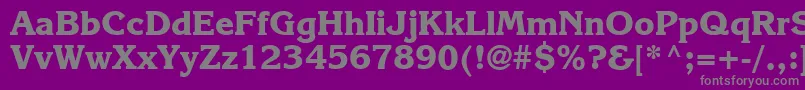 フォントKarlajohnson7Extraboldsh – 紫の背景に灰色の文字