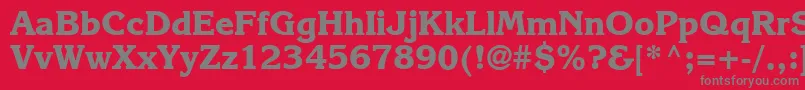 Czcionka Karlajohnson7Extraboldsh – szare czcionki na czerwonym tle