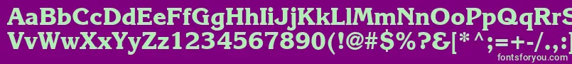 Karlajohnson7Extraboldsh-Schriftart – Grüne Schriften auf violettem Hintergrund