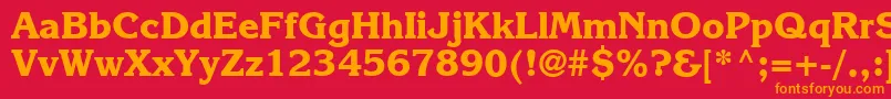 フォントKarlajohnson7Extraboldsh – 赤い背景にオレンジの文字