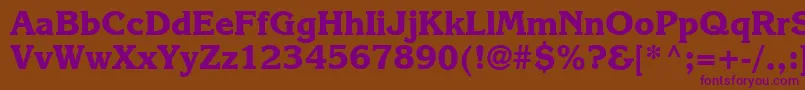 Karlajohnson7Extraboldsh-fontti – violetit fontit ruskealla taustalla