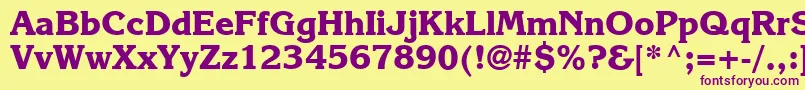 Karlajohnson7Extraboldsh Font – Purple Fonts on Yellow Background
