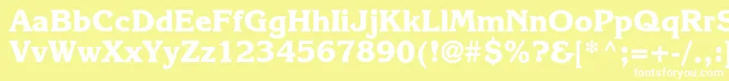 Шрифт Karlajohnson7Extraboldsh – белые шрифты на жёлтом фоне