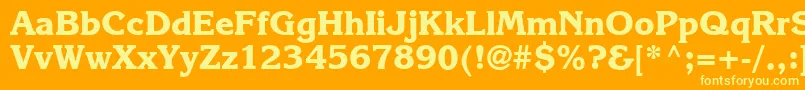 Шрифт Karlajohnson7Extraboldsh – жёлтые шрифты на оранжевом фоне