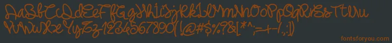 Pwnoodlething Font – Brown Fonts on Black Background
