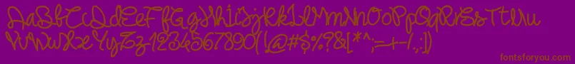 Pwnoodlething Font – Brown Fonts on Purple Background