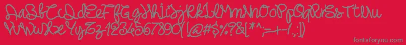 Pwnoodlething Font – Gray Fonts on Red Background