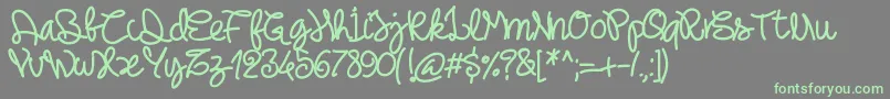 Pwnoodlething-Schriftart – Grüne Schriften auf grauem Hintergrund