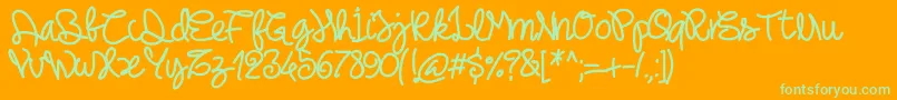 Pwnoodlething Font – Green Fonts on Orange Background