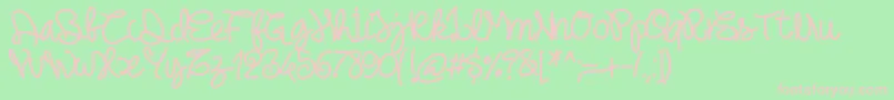 Pwnoodlething Font – Pink Fonts on Green Background