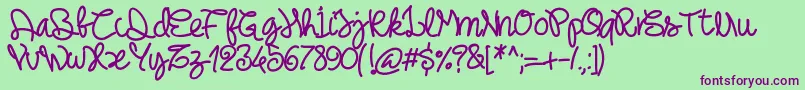 Pwnoodlething Font – Purple Fonts on Green Background