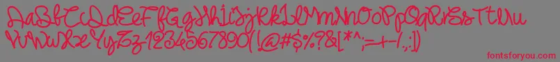 Pwnoodlething Font – Red Fonts on Gray Background