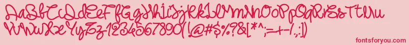 Pwnoodlething Font – Red Fonts on Pink Background