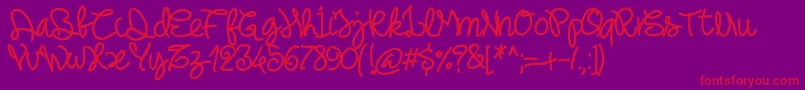 Pwnoodlething Font – Red Fonts on Purple Background