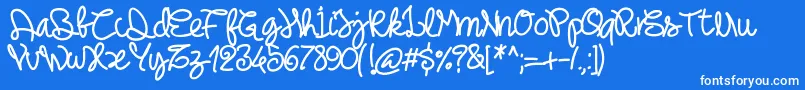 Pwnoodlething Font – White Fonts on Blue Background