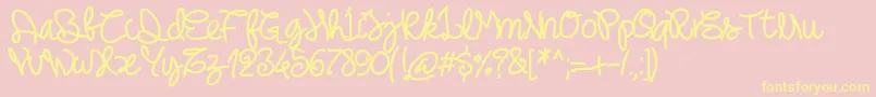 Pwnoodlething Font – Yellow Fonts on Pink Background
