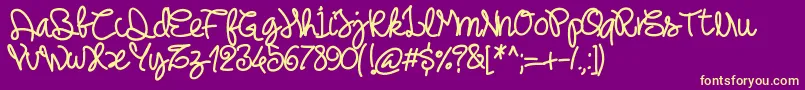 Pwnoodlething Font – Yellow Fonts on Purple Background