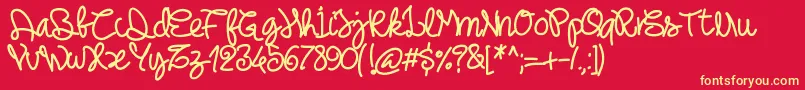 Pwnoodlething Font – Yellow Fonts on Red Background