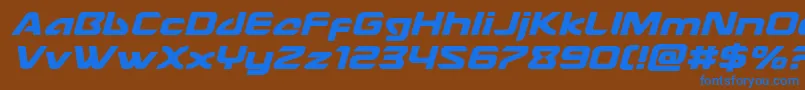 Usangelexpandital Font – Blue Fonts on Brown Background