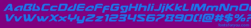 Шрифт Usangelexpandital – синие шрифты на фиолетовом фоне