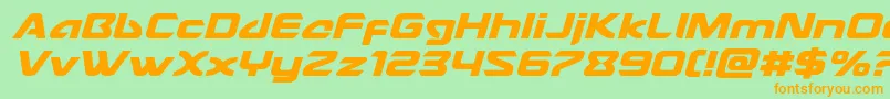 Usangelexpandital Font – Orange Fonts on Green Background