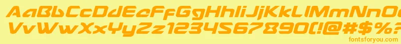 Usangelexpandital Font – Orange Fonts on Yellow Background