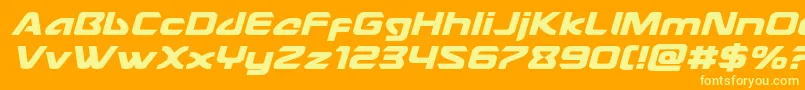 Usangelexpandital Font – Yellow Fonts on Orange Background