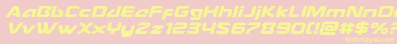 Usangelexpandital-Schriftart – Gelbe Schriften auf rosa Hintergrund