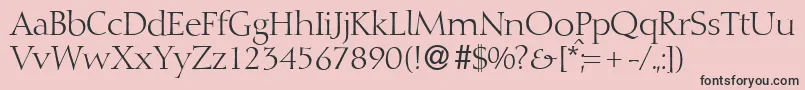 D730RomanRegular Font – Black Fonts on Pink Background