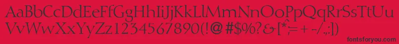 D730RomanRegular Font – Black Fonts on Red Background