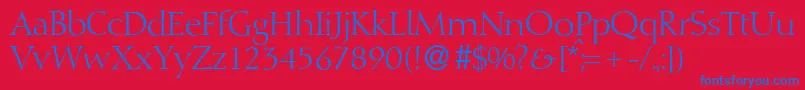 D730RomanRegular Font – Blue Fonts on Red Background