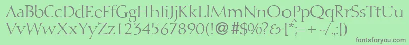 D730RomanRegular Font – Gray Fonts on Green Background